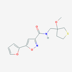 molecular formula C14H16N2O4S B2370389 5-(呋喃-2-基)-N-((3-甲氧基四氢噻吩-3-基)甲基)异恶唑-3-甲酰胺 CAS No. 1448123-73-6