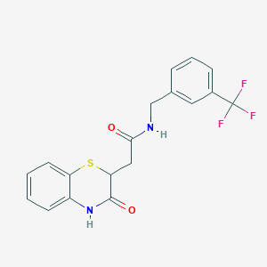 molecular formula C18H15F3N2O2S B2370393 2-(3-oxo-3,4-dihydro-2H-1,4-benzothiazin-2-yl)-N-[3-(trifluoromethyl)benzyl]acetamide CAS No. 860611-60-5