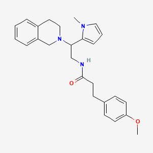 N-(2-(3,4-dihydroisoquinolin-2(1H)-yl)-2-(1-methyl-1H-pyrrol-2-yl)ethyl)-3-(4-methoxyphenyl)propanamide
