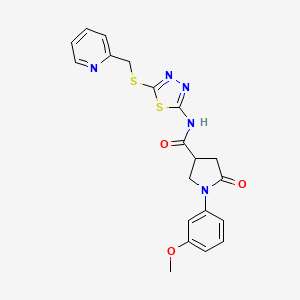 1-(3-methoxyphenyl)-5-oxo-N-(5-((pyridin-2-ylmethyl)thio)-1,3,4-thiadiazol-2-yl)pyrrolidine-3-carboxamide