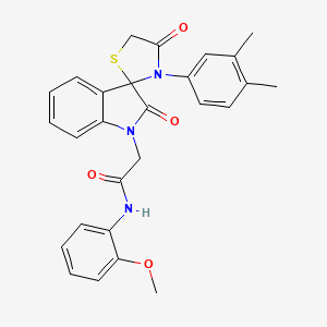 2-(3'-(3,4-dimethylphenyl)-2,4'-dioxospiro[indoline-3,2'-thiazolidin]-1-yl)-N-(2-methoxyphenyl)acetamide