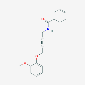 molecular formula C18H21NO3 B2370419 N-(4-(2-methoxyphenoxy)but-2-yn-1-yl)cyclohex-3-enecarboxamide CAS No. 1426315-00-5