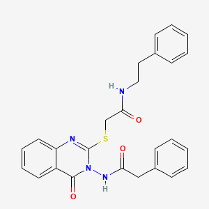 N-(4-oxo-2-((2-oxo-2-(phenethylamino)ethyl)thio)quinazolin-3(4H)-yl)-2-phenylacetamide