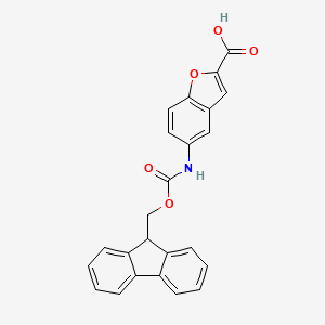 molecular formula C24H17NO5 B2370428 5-{[(9H-芴-9-基甲氧基)羰基]氨基}-1-苯并呋喃-2-羧酸 CAS No. 1675984-44-7