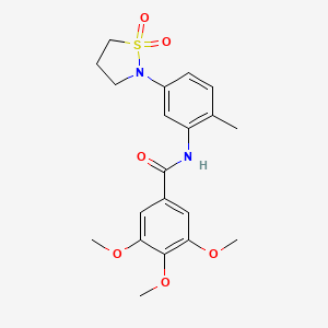 molecular formula C20H24N2O6S B2370429 N-(5-(1,1-dioxidoisothiazolidin-2-yl)-2-methylphenyl)-3,4,5-trimethoxybenzamide CAS No. 946343-58-4