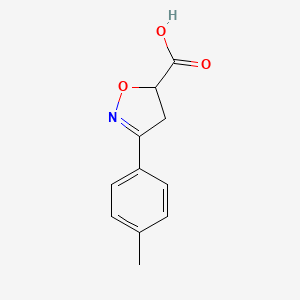 molecular formula C11H11NO3 B2370437 3-(4-Methylphenyl)-4,5-dihydro-1,2-oxazole-5-carboxylic acid CAS No. 569672-90-8