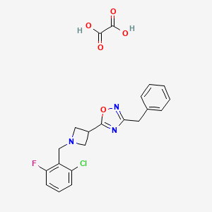 3-Benzyl-5-(1-(2-chloro-6-fluorobenzyl)azetidin-3-yl)-1,2,4-oxadiazole oxalate