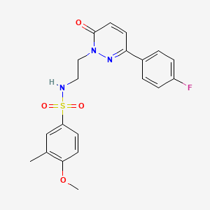 molecular formula C20H20FN3O4S B2370442 N-(2-(3-(4-fluorophenyl)-6-oxopyridazin-1(6H)-yl)ethyl)-4-methoxy-3-methylbenzenesulfonamide CAS No. 921879-41-6