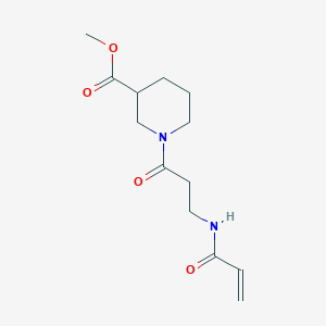 molecular formula C13H20N2O4 B2370444 1-[3-(丙-2-烯酰氨基)丙酰]哌啶-3-甲酸甲酯 CAS No. 2361747-83-1