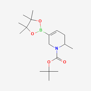 molecular formula C17H30BNO4 B2370448 叔丁基 2-甲基-5-(4,4,5,5-四甲基-1,3,2-二氧杂硼烷-2-基)-1,2,3,6-四氢吡啶-1-甲酸酯 CAS No. 2304631-77-2
