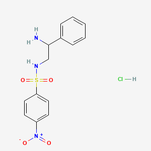 molecular formula C14H16ClN3O4S B2370472 N-(2-amino-2-phenylethyl)-4-nitrobenzene-1-sulfonamide hydrochloride CAS No. 1795463-95-4
