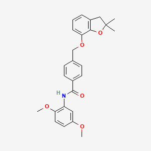N-(2,5-dimethoxyphenyl)-4-(((2,2-dimethyl-2,3-dihydrobenzofuran-7-yl)oxy)methyl)benzamide