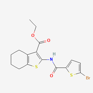 molecular formula C16H16BrNO3S2 B2370479 Ethyl 2-(5-bromothiophene-2-carboxamido)-4,5,6,7-tetrahydrobenzo[b]thiophene-3-carboxylate CAS No. 391224-22-9