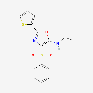 4-(benzenesulfonyl)-N-ethyl-2-thiophen-2-yl-1,3-oxazol-5-amine