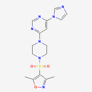 4-((4-(6-(1H-imidazol-1-yl)pyrimidin-4-yl)piperazin-1-yl)sulfonyl)-3,5-dimethylisoxazole