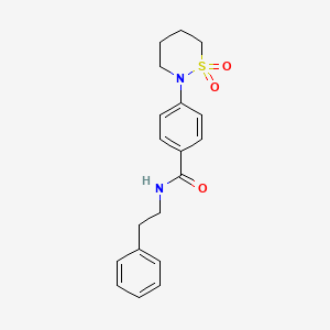 molecular formula C19H22N2O3S B2370494 4-(1,1-dioxido-1,2-thiazinan-2-yl)-N-phenethylbenzamide CAS No. 899756-77-5