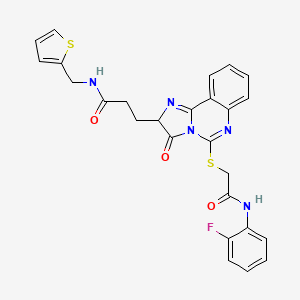 3-[5-({[(2-fluorophenyl)carbamoyl]methyl}sulfanyl)-3-oxo-2H,3H-imidazo[1,2-c]quinazolin-2-yl]-N-[(thiophen-2-yl)methyl]propanamide