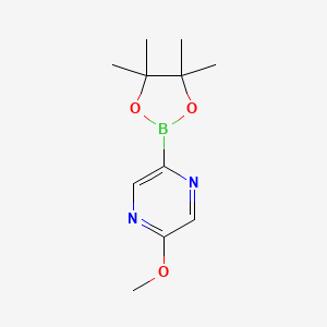 molecular formula C11H17BN2O3 B2370504 2-甲氧基-5-(4,4,5,5-四甲基-1,3,2-二氧杂硼环-2-基)吡嗪 CAS No. 1310404-63-7