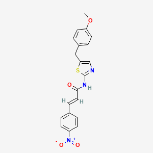 molecular formula C20H17N3O4S B2370510 (2E)-N-[5-(4-甲氧基苄基)-1,3-噻唑-2-基]-3-(4-硝基苯基)丙-2-烯酰胺 CAS No. 315241-29-3