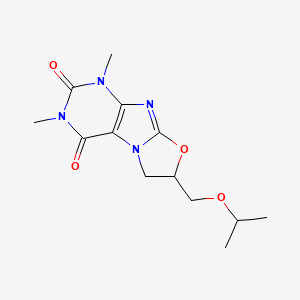 molecular formula C13H18N4O4 B2370516 7-(isopropoxymethyl)-1,3-dimethyl-6,7-dihydrooxazolo[2,3-f]purine-2,4(1H,3H)-dione CAS No. 333752-31-1
