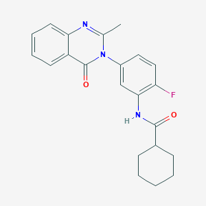 molecular formula C22H22FN3O2 B2370520 N-(2-fluoro-5-(2-methyl-4-oxoquinazolin-3(4H)-yl)phenyl)cyclohexanecarboxamide CAS No. 899969-37-0