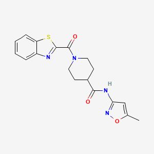 molecular formula C18H18N4O3S B2370523 1-(benzo[d]thiazole-2-carbonyl)-N-(5-methylisoxazol-3-yl)piperidine-4-carboxamide CAS No. 1226451-17-7