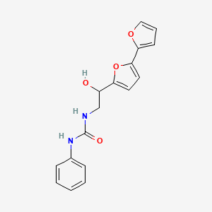 molecular formula C17H16N2O4 B2370532 3-(2-{[2,2'-Bifuran]-5-yl}-2-hydroxyethyl)-1-phenylurea CAS No. 2320538-60-9