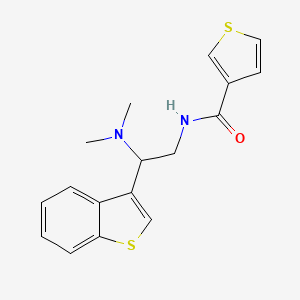 molecular formula C17H18N2OS2 B2370540 N-(2-(苯并[b]噻吩-3-基)-2-(二甲基氨基)乙基)噻吩-3-甲酰胺 CAS No. 2034568-74-4