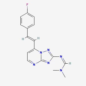 N'-[7-[(E)-2-(4-fluorophenyl)ethenyl]-[1,2,4]triazolo[1,5-a]pyrimidin-2-yl]-N,N-dimethylmethanimidamide