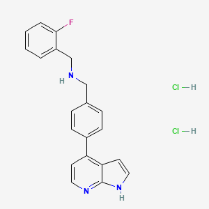 2-Fluoro-N-[[4-(1H-pyrrolo[2,3-b]pyridin-4-yl)phenyl]methyl]benzenemethanamine dihydrochloride