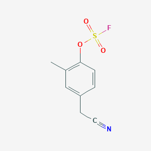 molecular formula C9H8FNO3S B2370551 4-(Cyanomethyl)-1-fluorosulfonyloxy-2-methylbenzene CAS No. 2411291-46-6