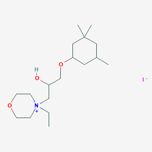molecular formula C18H36INO3 B2370556 4-Ethyl-4-(2-hydroxy-3-((3,3,5-trimethylcyclohexyl)oxy)propyl)morpholin-4-ium iodide CAS No. 368858-04-2