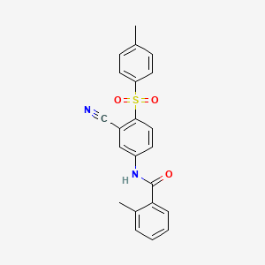 N-{3-cyano-4-[(4-methylphenyl)sulfonyl]phenyl}-2-methylbenzenecarboxamide