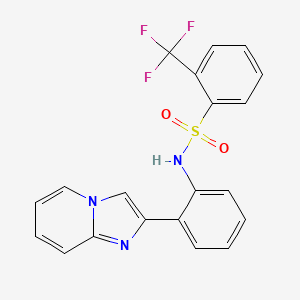 molecular formula C20H14F3N3O2S B2370559 N-(2-(imidazo[1,2-a]pyridin-2-yl)phenyl)-2-(trifluoromethyl)benzenesulfonamide CAS No. 2034488-42-9