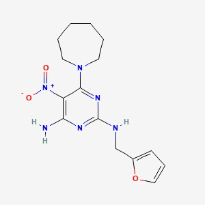 6-(azepan-1-yl)-2-N-(furan-2-ylmethyl)-5-nitropyrimidine-2,4-diamine