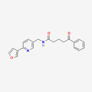 molecular formula C21H20N2O3 B2370570 N-((6-(furan-3-yl)pyridin-3-yl)methyl)-5-oxo-5-phenylpentanamide CAS No. 2034310-14-8