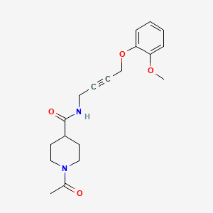 molecular formula C19H24N2O4 B2370595 1-acetyl-N-(4-(2-methoxyphenoxy)but-2-yn-1-yl)piperidine-4-carboxamide CAS No. 1428352-30-0