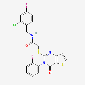 N-(2-chloro-4-fluorobenzyl)-2-{[3-(2-fluorophenyl)-4-oxo-3,4-dihydrothieno[3,2-d]pyrimidin-2-yl]sulfanyl}acetamide