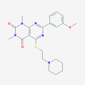 7-(3-methoxyphenyl)-1,3-dimethyl-5-((2-(piperidin-1-yl)ethyl)thio)pyrimido[4,5-d]pyrimidine-2,4(1H,3H)-dione