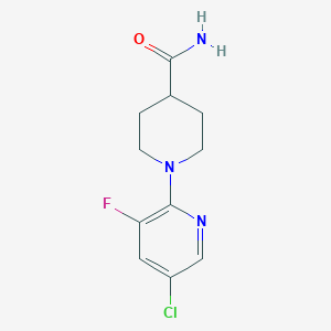 molecular formula C11H13ClFN3O B2370609 1-(5-Chloro-3-fluoropyridin-2-yl)piperidine-4-carboxamide CAS No. 1532846-42-6