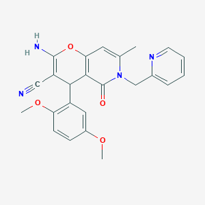 2-amino-4-(2,5-dimethoxyphenyl)-7-methyl-5-oxo-6-(pyridin-2-ylmethyl)-5,6-dihydro-4H-pyrano[3,2-c]pyridine-3-carbonitrile