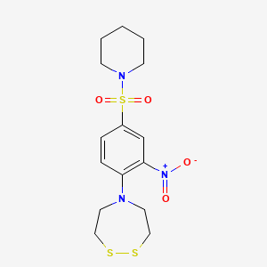5-[2-Nitro-4-(piperidine-1-sulfonyl)phenyl]-1,2,5-dithiazepane