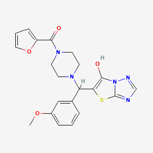 Furan-2-yl(4-((6-hydroxythiazolo[3,2-b][1,2,4]triazol-5-yl)(3-methoxyphenyl)methyl)piperazin-1-yl)methanone
