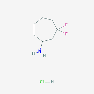 molecular formula C7H14ClF2N B2370623 3,3-Difluorocycloheptan-1-amine;hydrochloride CAS No. 2309467-49-8