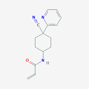 molecular formula C15H17N3O B2370626 N-(4-Cyano-4-pyridin-2-ylcyclohexyl)prop-2-enamide CAS No. 2411291-51-3