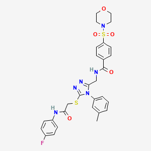 molecular formula C29H29FN6O5S2 B2370627 N-[[5-[2-(4-fluoroanilino)-2-oxoethyl]sulfanyl-4-(3-methylphenyl)-1,2,4-triazol-3-yl]methyl]-4-morpholin-4-ylsulfonylbenzamide CAS No. 310427-42-0