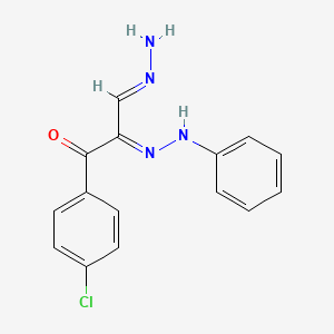 molecular formula C15H13ClN4O B2370628 3-(4-Chlorophenyl)-3-oxo-2-(2-phenylhydrazono)propanal hydrazone CAS No. 338414-15-6