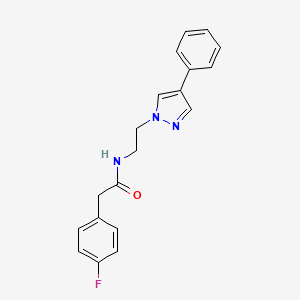 2-(4-fluorophenyl)-N-(2-(4-phenyl-1H-pyrazol-1-yl)ethyl)acetamide