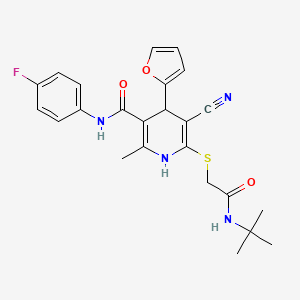 6-((2-(tert-butylamino)-2-oxoethyl)thio)-5-cyano-N-(4-fluorophenyl)-4-(furan-2-yl)-2-methyl-1,4-dihydropyridine-3-carboxamide