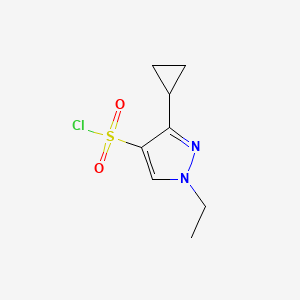 molecular formula C8H11ClN2O2S B2370643 3-Cyclopropyl-1-ethyl-1H-pyrazole-4-sulfonyl chloride CAS No. 2241128-78-7